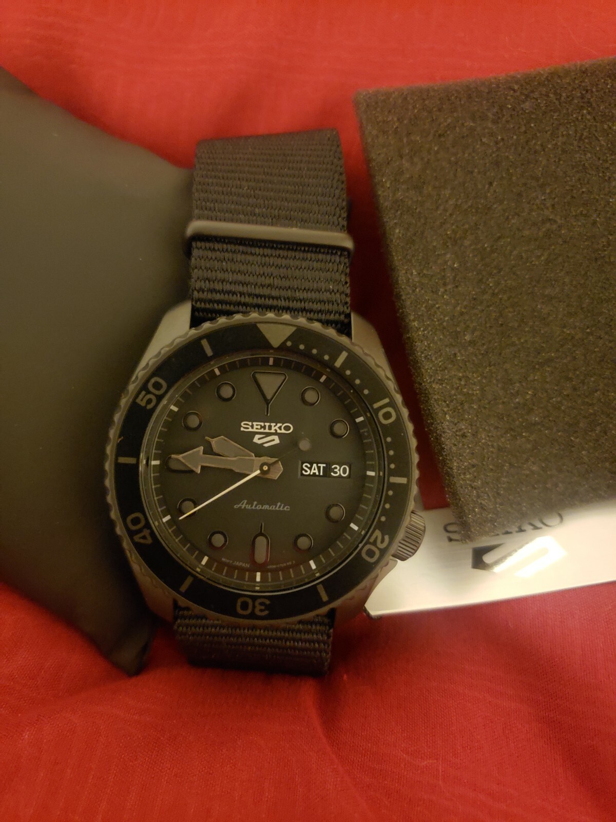 New Seiko 5 Five SRPD79 Automatic Watch 100 Meter Black Nylon Strap SRPD79 for sale