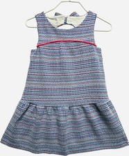 Janie  Jack "Gateway Breeze" Textured Jacquard Striped Periwinkle Blue Dress 2T