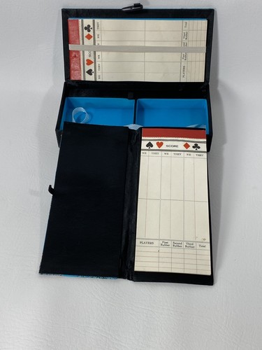 Two Deck Card Holder With Score Card Wallet Oriental Pattern - Picture 4 of 12