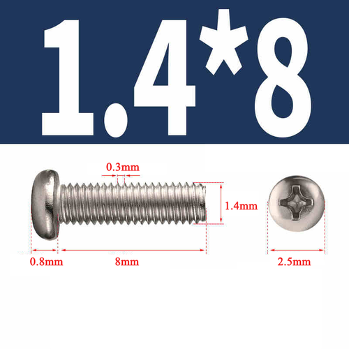 Tornillos de cabeza redonda niquelados Phillips M1/1.2...-M2.5 - Imagen 25 de 50