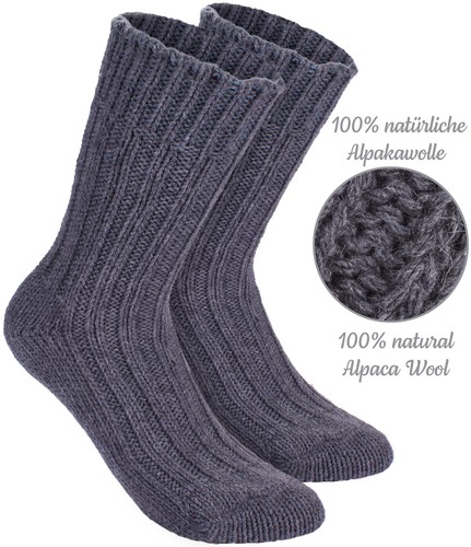 Paquete de 4 pares de calcetines de lana de alpaca BRUBAKER para hombre mujer - Imagen 22 de 79