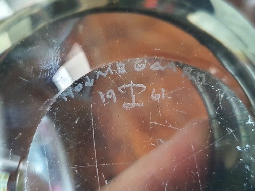Holmegaard Per Luken 1961 organic glass bowl in smoky dark tones - Picture 10 of 10