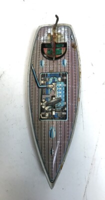 Thunder Bolt G5 Schylling 7'' Tin Wind Up Toy Boat