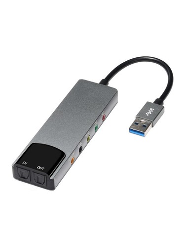 New Aluminum Alloy USB Optical Fiber SPDIF Card Computer External Multi-Function - Picture 7 of 11