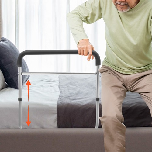 Bed Safety Rail Adjustable Height Bed Support Bar Bed Assist Rail 136kg/299.83lb - Picture 2 of 17
