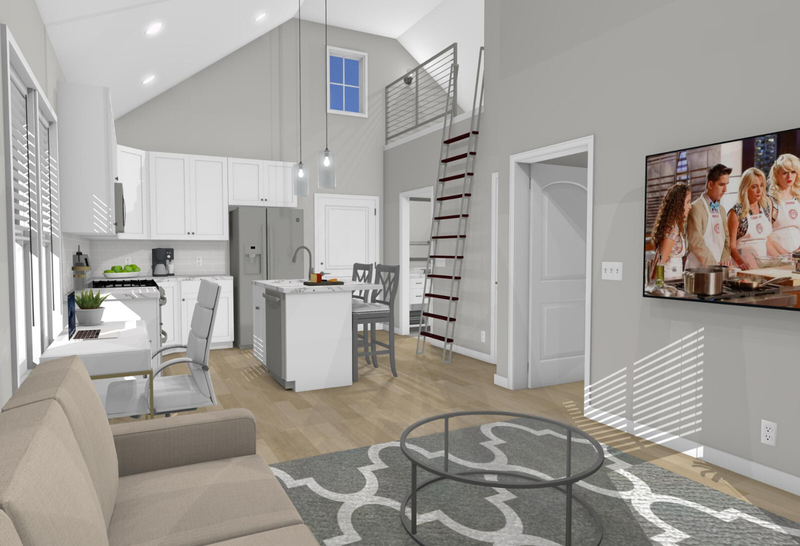 Garage Apartment (ADU) 1 BR/1BA w/ Loft Full House Plans