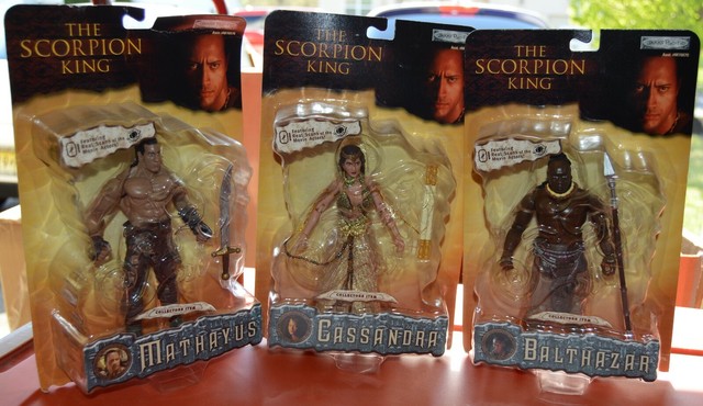 THE SCORPION KING ACTION FIGURES - TRIO Balthazar, Cassandra, Mathayus NIB NIP | eBay
