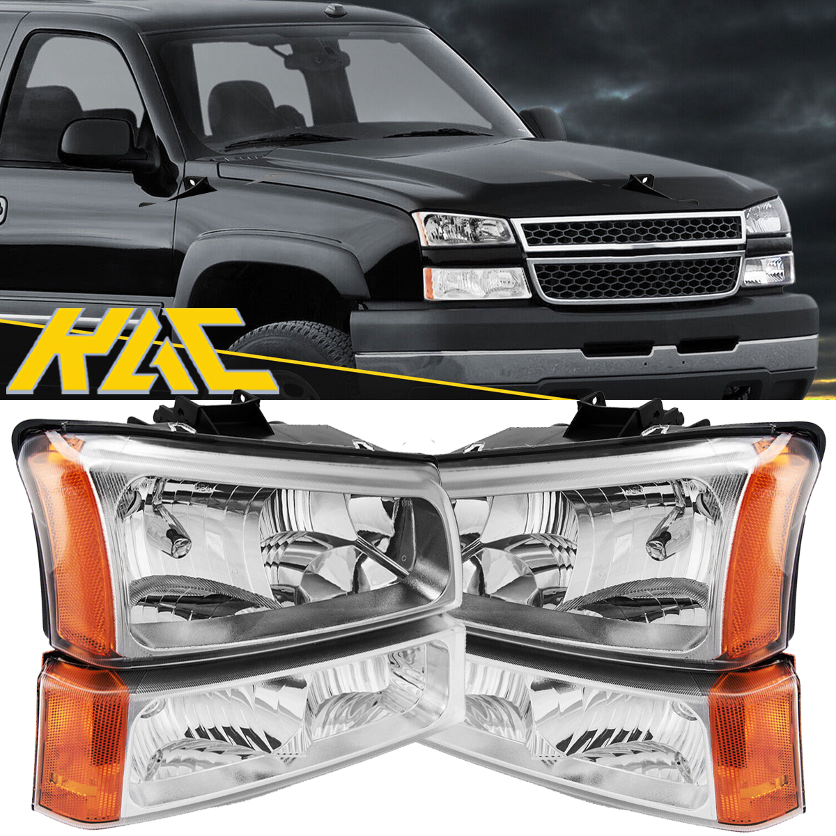 Nilight Headlight Assembly For 2003-2006 Chevy Silverado Avalanche 1500 - View #10
