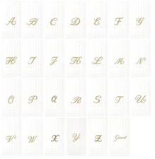 Boston International Monogram A-Z Gold Paper Guest Towel