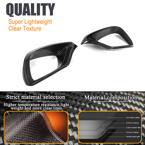 For Benz W213 S213 E63 AMG 2016-20 Real Carbon Fiber Front Bumper Air Vent Cover - Picture 8 of 12