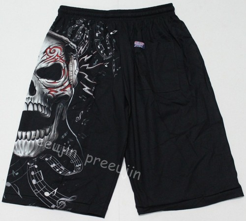 Board Shorts Skull Tattoo Rock Music Melody Reaper SG63 - Picture 3 of 4