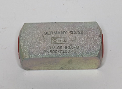 Stauff 1910000372 1/4 BSP Hydraulic Check Valve 500 BAR 7250 PSI