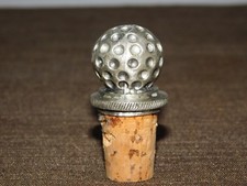 VINTAGE NOVELTY BAR 2" HIGH GOLF BALL CORK LIQUOR BOTTLE STOPPER TOP
