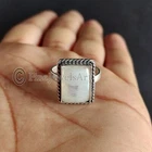 Natural Moonstone 925 Sterling Silver Handmade Statement Women Ring Jewelry M389