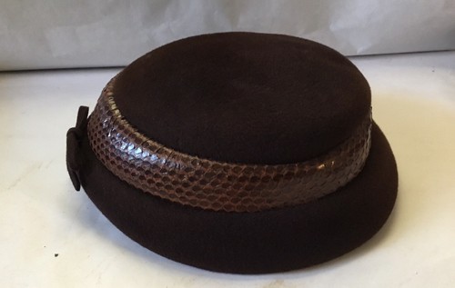 Cappello/Velluto/Pelliccia-Pillola Vintage Le MontetOriginale Gage Chiesa Stile Con Fascia-Prop Ha - Foto 8 di 9