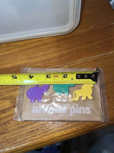 NEW Tupperware VINTAGE NOS ANIMAL PINS (3) Pins Elephant Bear Lion New In Pkg - Picture 10 of 11