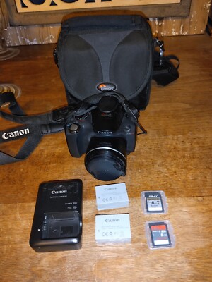 Canon PowerShot SX40 HS 12.1MP HD 1080p Camera Flip Screen W/ Box Charger 8GB SD