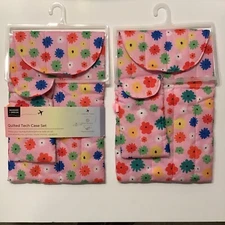 Lot Of 2 Wander Dream Puffy Quilted Tech Travel Case Set Pink One NWT One NWOT