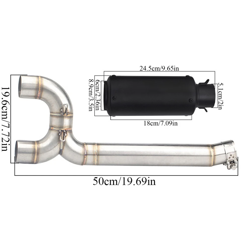 Kit de escape de acero inoxidable de 2" para Yamaha FZ6/FZ6N/FZ6S 2004-2009 con DB Killer Foto 4 de 4