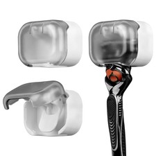 2 Pack Razor Holder with Cover for Shower Wall, Adhesive Razor Stand Shaver O...