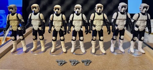 Vintage & Retro Biker Scout Troopers. 5 Vintage 1983+2 Retro Collection Figures