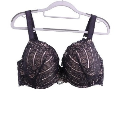 NEW Dorina Celine Light Padded Lace Demi Bra Black Underwire Balconette 38F