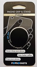 NEW SEALED Genuine PopSockets Phone Grip Stand Holder Aluminum Black