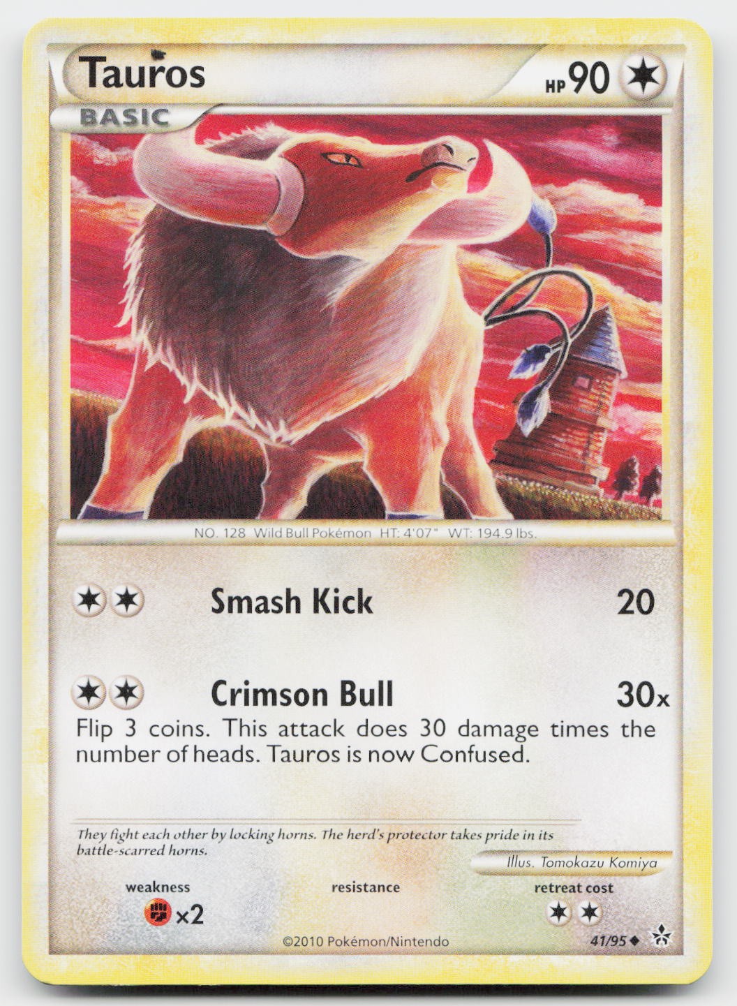 Tauros 41/95 Uncommon HGSS Unleashed Pokemon Near Mint