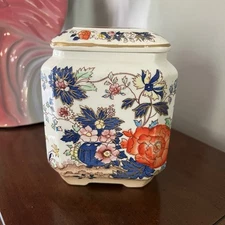 Lovely Rectangle Antique ROYAL CROWN Tea Canister Ginger Jar