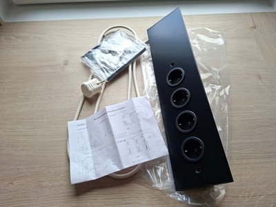 Naber Mira ES 1, 4-fach Ecksteckdosen-element, schwarz, matt