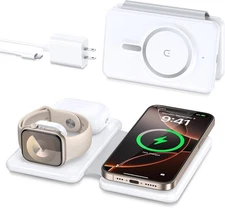 Magnetic Wireless Charger for iPhone: 3 in 1 Travel Charging Station 