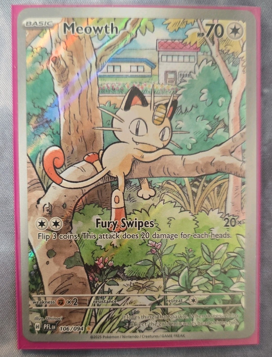 Meowth 106/094 Phantasmal Flames Pokemon Card