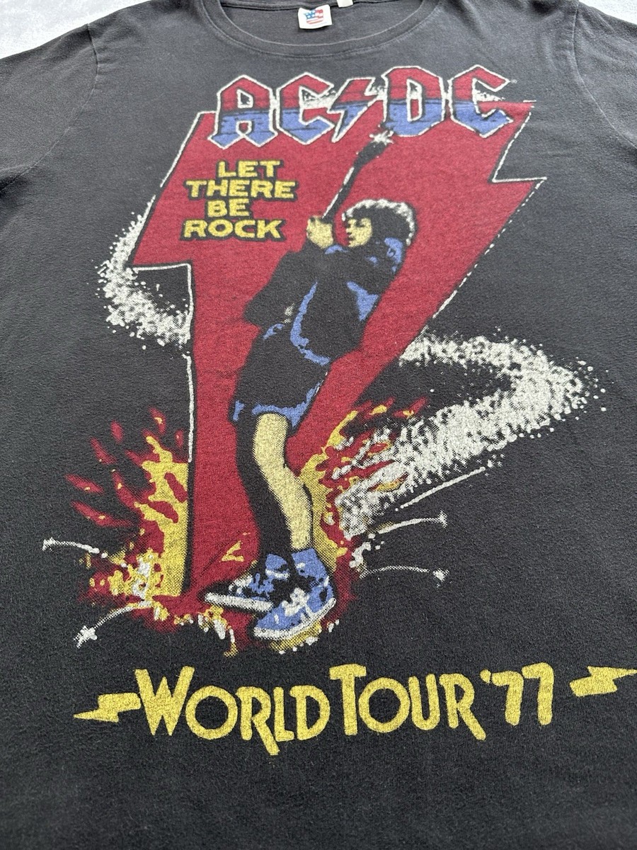 Junk Food ACDC T Shirt Mens XL Let There Be Rock World Tour 77