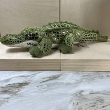 AURORA 16" Lifelike Green Reflective Patches Alligator Crocodile Plush Big Eyes