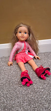 Designa Girl Doll, Blonde Hair, Blue Eyes, Pink Outfit, Skates
