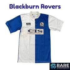 BLACKBURN ROVERS 1996-98 HOME FOOTBALL SHIRT SMALL ADULT (GOOD) VINTAGE