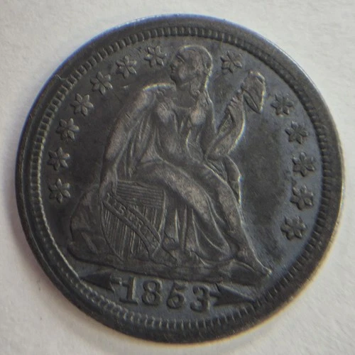 1853 Seated Liberty Dime, Arrows Beautiful coin