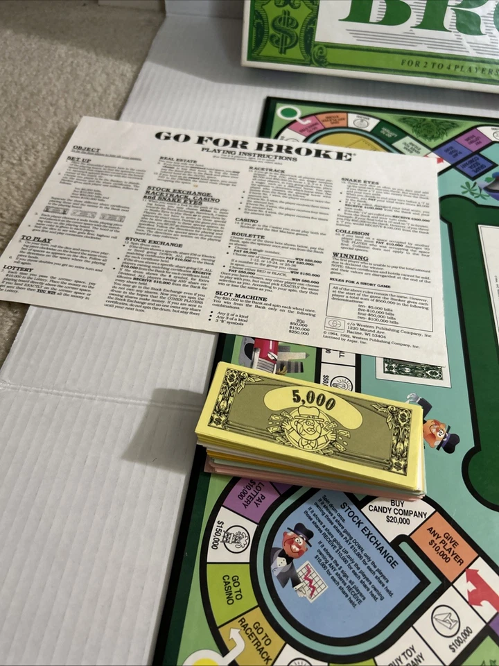 1992 Go For Broke Board Game by Selchow & Righter In Great Condition Vintage CIB - Image 2 of 4