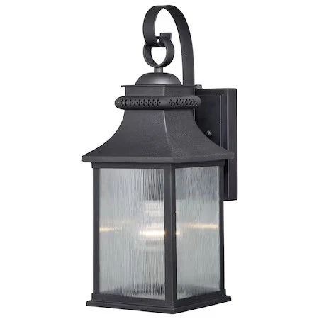 VAXCEL T0473 Cambridge 1 Light Dusk to Dawn Bronze Outdoor Wall Lantern Clear - Picture 1 of 7