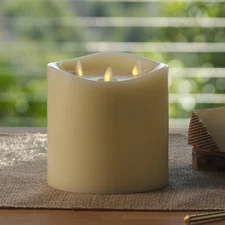 Luminara Tri-Flame Battery Operated Flameless LED Candle, Ivory - 5.8" x 5.7"