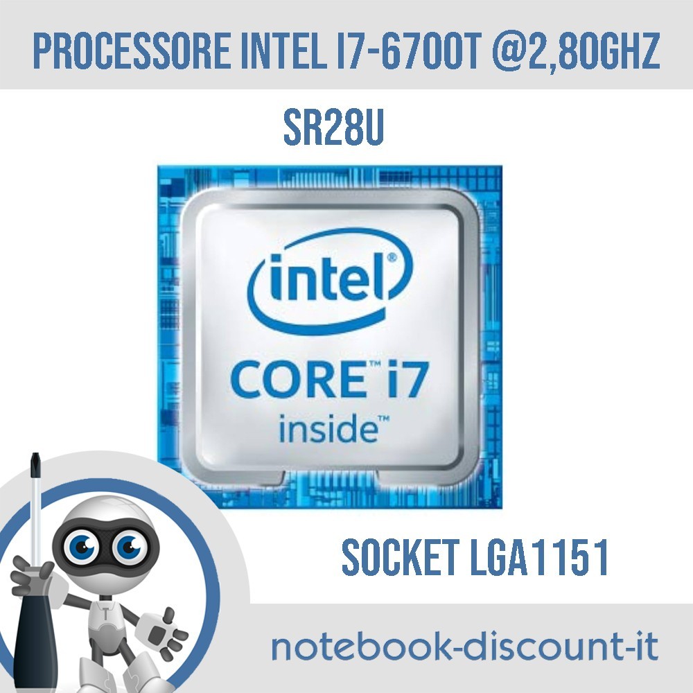 Processore Intel Core i7-6700T @ 2,80Ghz Per PC Dektop Cpu Socket LGA1151 SR28U