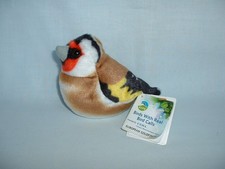 WILD REPUBLIC RSPB 5" GOLDFINCH BIRD Cuddly Soft Plush Toy With Sound & Tag