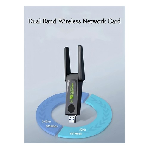 1300Mbps USB3.0 WLAN-Adapter, Doppelband 2,4G 5GHz, Ohne WLAN-Dongle, Anten6054 - Bild 8 von 10