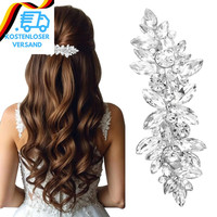 Strass Haarspangen, Silberne Braut Haarschmuck FüR Frauen, Funkelnde Kristall Ha