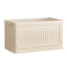 Foldable Storage Bin with Lid, 1  Pack Beige   Collapsible Storage Box Organiz...
