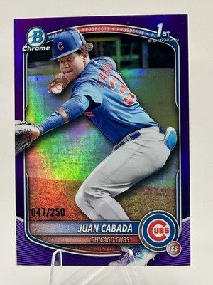 2025 1st Bowman Chrome /250 Juan Cabada * True Purple * Cubs 046/250