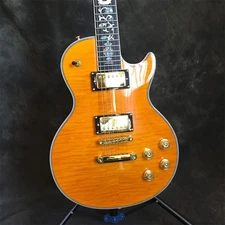 Custom Shop lp Honey Amber Electric Guitar Tree of Life Inlay Flamed Maple Top