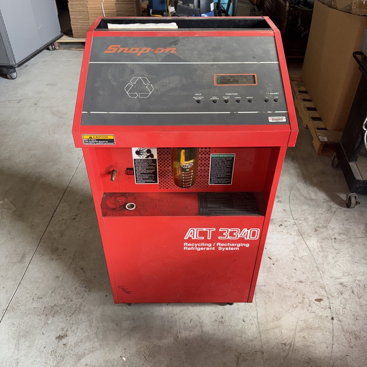 Snap-on A/C Machine, ACT 3340 Recycling/Recharging Refrigerant