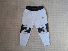 JORDAN Jogger Sweat Pants Gray Boys Size 2T Toddler Pockets Kids 23 Black Logo