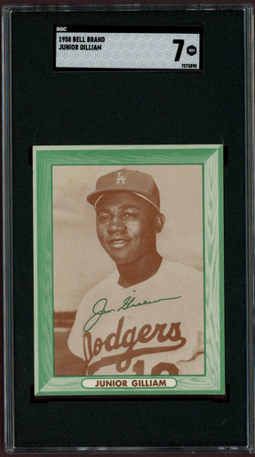 Junior Gilliam card from 1958 Bell Brand Dodgers